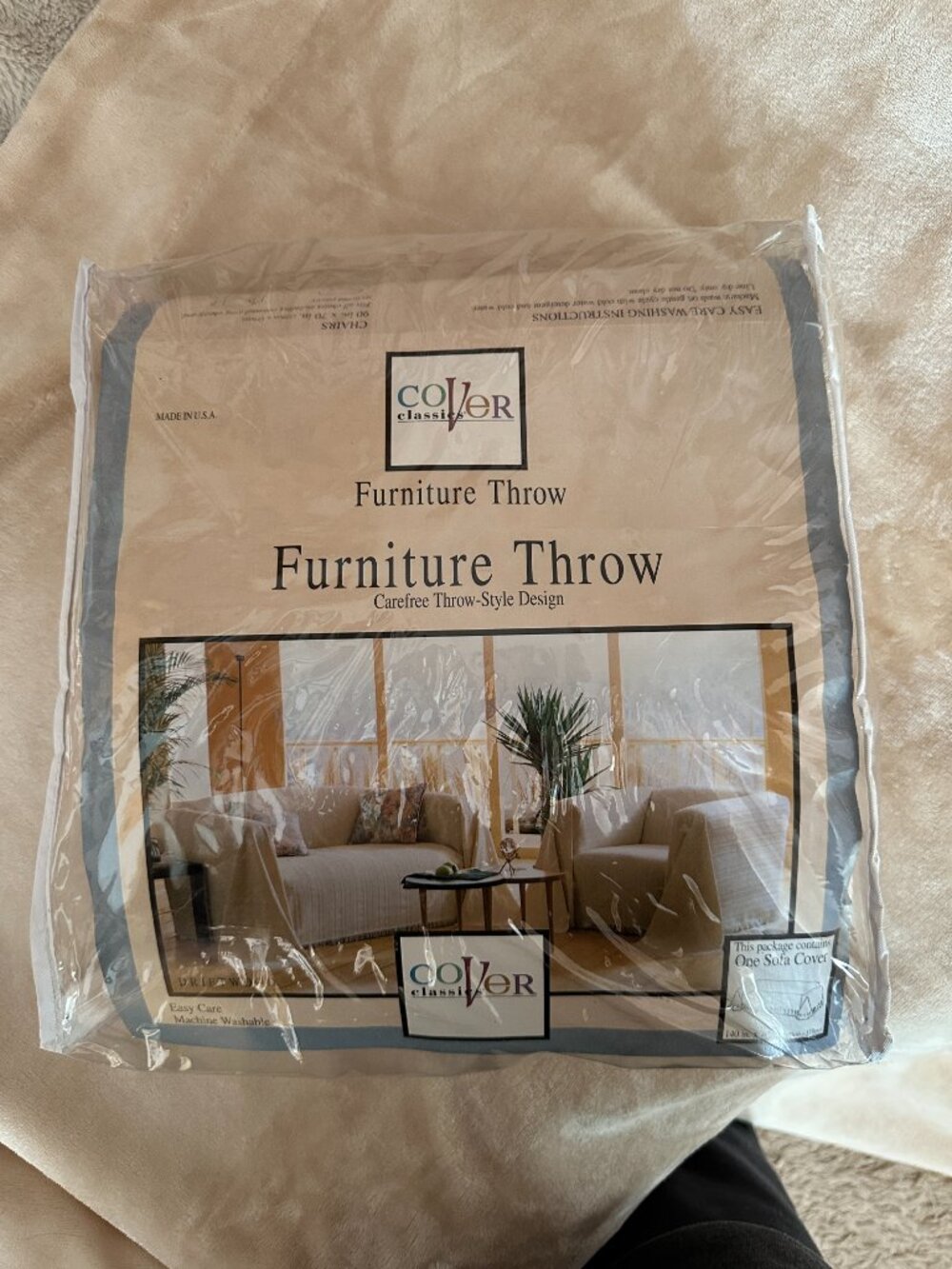 Sofa Couch Cover 140" x 70" Beige